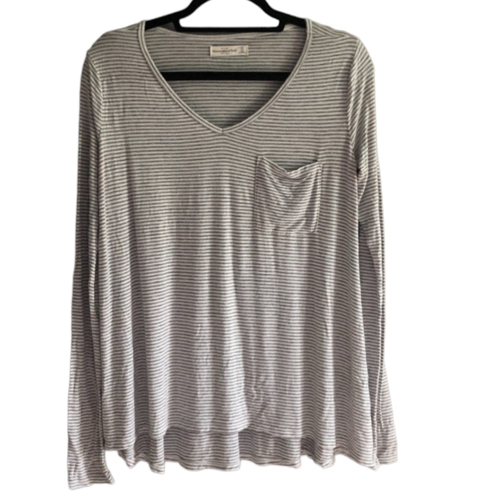 Abercrombie & Fitch striped long sleeve pocket tee, Size XS